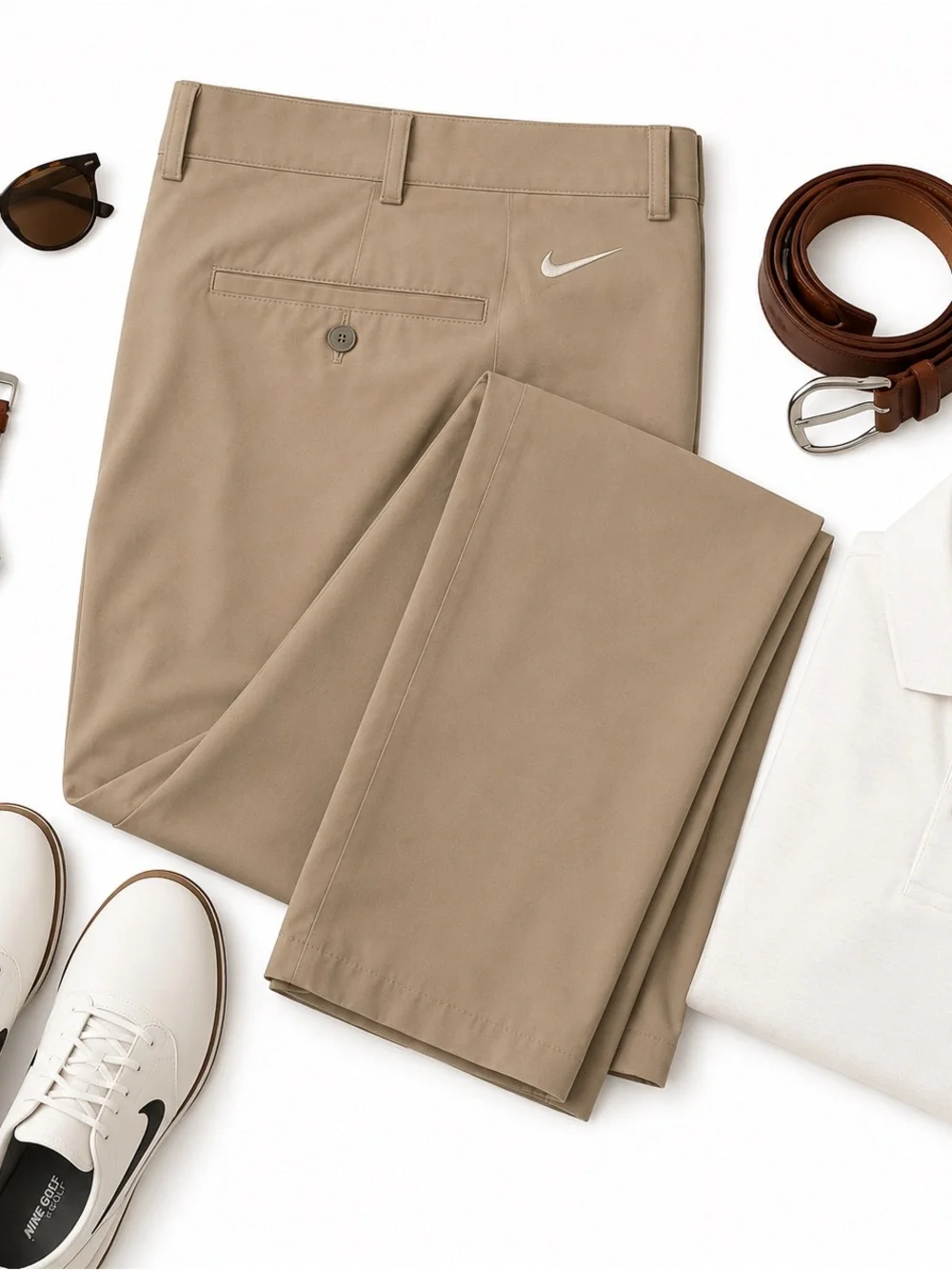 Nike Golf Dri-FIT Performance Khaki Stretch Pants Moisture Wicking Mens 40x33